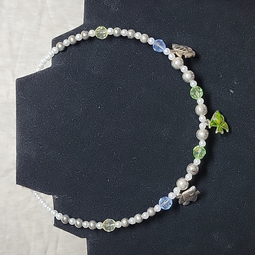 Seed Bead Wrap Necklace with Fish Charms